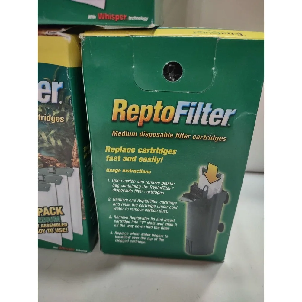 TetraFauna Reptofilter Medium Disposable Filter Cartridges 3 Pack New